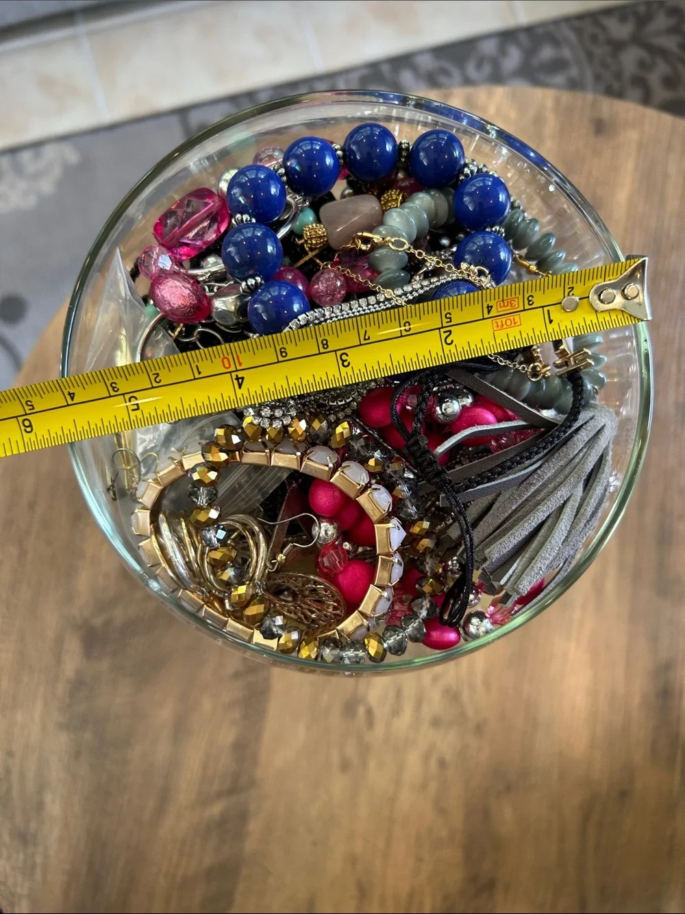 Mystery Jewelry Jar- All Wearable In Large Wine Glass 10” Tall